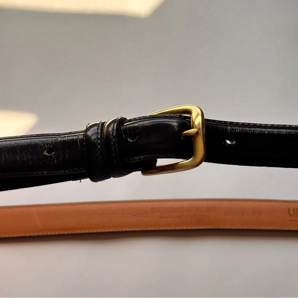 Liberty of London Men’s Leather Belt in Black, 42-105, Burnished Cowhide